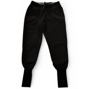Black extra wide ribbed cuffs Jogger track sweat Pants size medium soft lounge